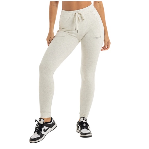 ✨ ECHT Women’s Grey High Waisted Tapered Joggers V2 Zip Pockets Cozy NWOT - Picture 1 of 10